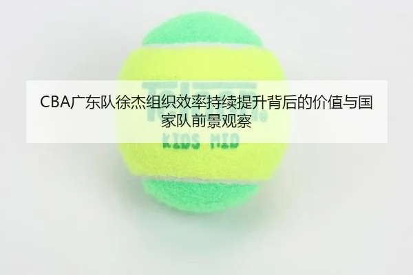 CBA广东队徐杰组织效率持续提升背后的价值与国家队前景观察